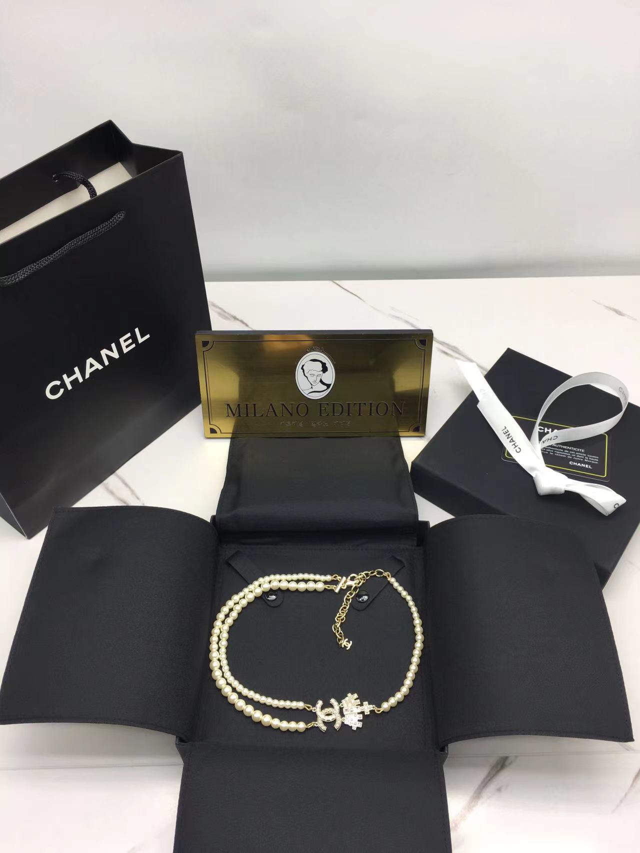 샤넬 chanel 크라운 펄 더블 목걸이